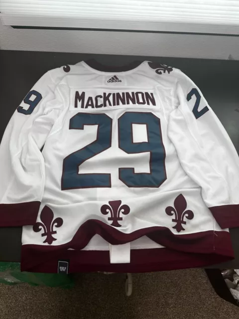 Men's Colorado Avalanche Nathan MacKinnon adidas White Reverse