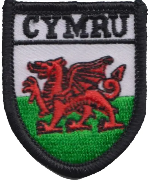 Wales Cymru Dragon Tiny Shield Embroidered Patch