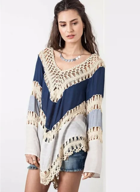 Crochet Poncho Cotton Blend , Designed is Sassy and Flirty