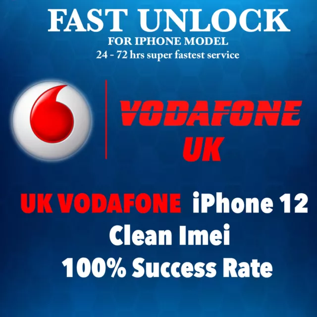 UK Vodafone Unlocking - iPhone 12 (Clean imei Express 100% Success Rate)