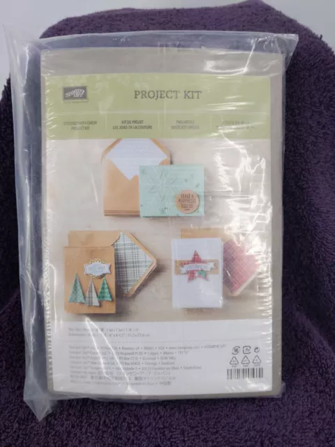 Kit de proyecto de tarjeta de Navidad Stampin Up COSIDO CON ALEGRÍA - hace 18 tarjetas nuevo en paquete