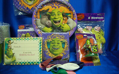 Shrek Party Set # 9  Napkin Plates Candle Centerpiece Invites Banner