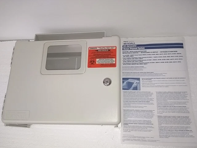 Covidien 5Qt Wall Mount Sharps Needle Sharpsafety Container Enclosure - 85161H