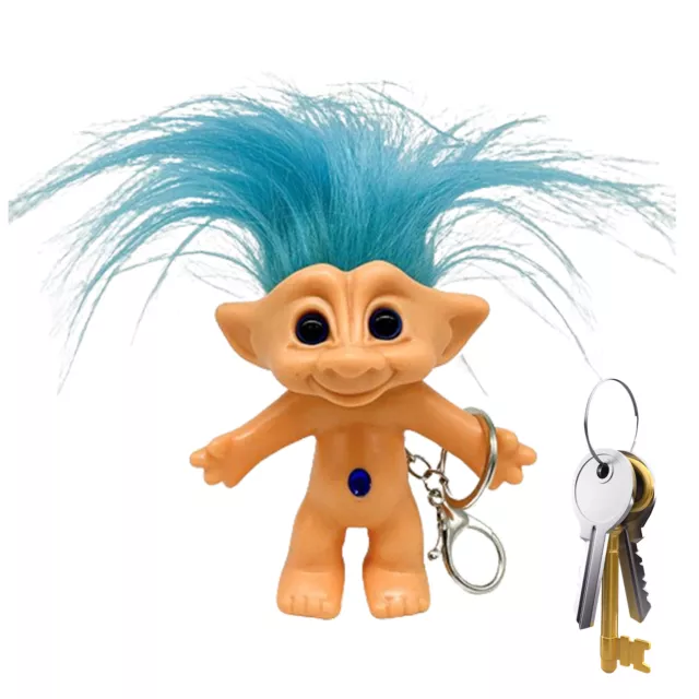 Troll Doll Keychain Good Luck Troll Dolls Key Holder Crazy Colour Hair Figurine