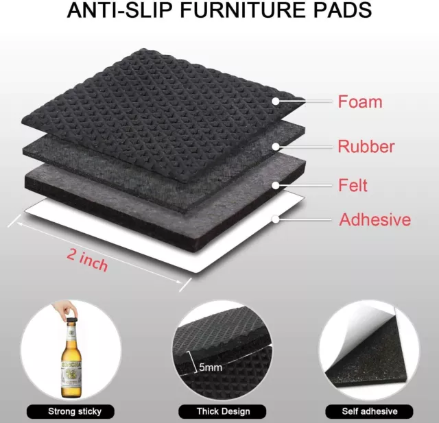 Furniture Rubber Feet Pads Floor Non-slip Mat Sticky Pad Protector Round/square 3