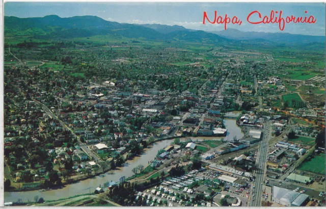 Arial View, St. Helena, CA. Postcard c-1960