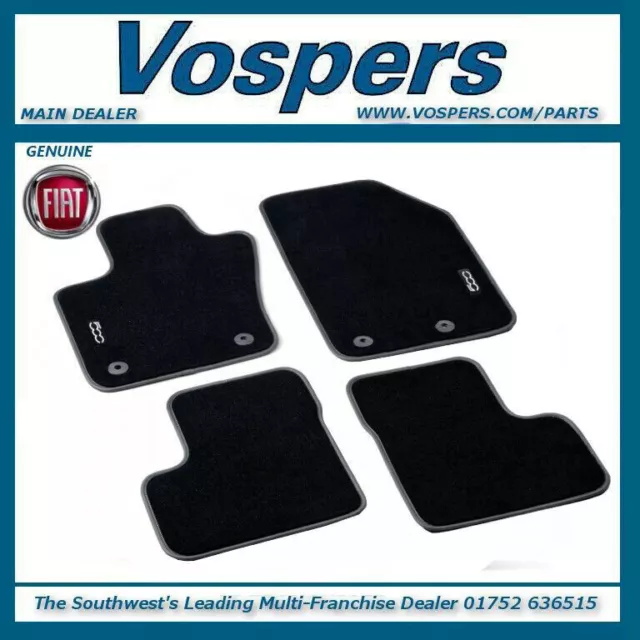 GENUINE FIAT 500X Set Of Four Velour Carpet Mats With Twin Fixings