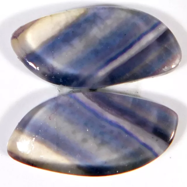 25.00Cts. Naturel Marvelous Arc-en-Ciel Fluorine Paire Chic Cabochon Libre Gemme