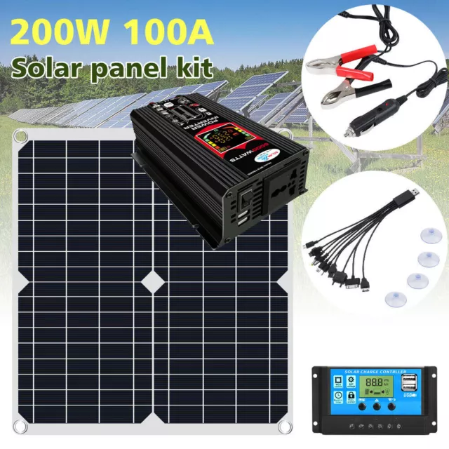 6000W Car Power Inverters Solar Power Generator Complete Set Solar Panel Kit