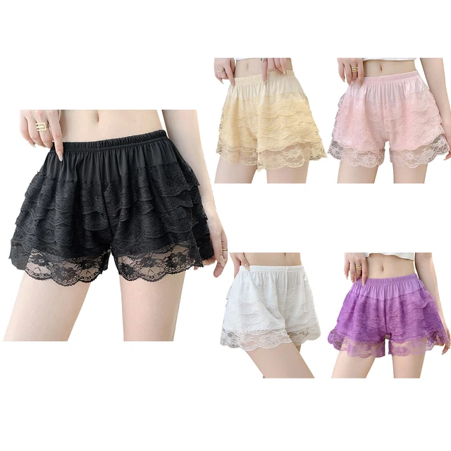 Slip Shorts pour femmes sous robe, sous-vêtements lisses sans coutures  Dentelle T Culotte Short de sécurité Short sous jupe