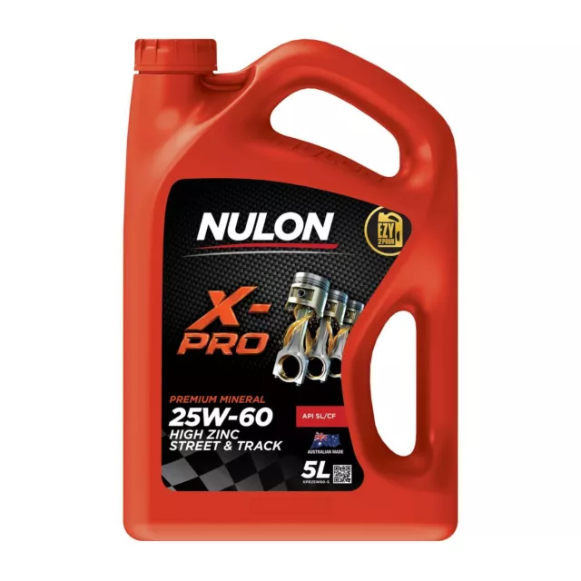 Nulon X-PRO 25W-60 High Zinc Street & Track Engine Oil 5L Mineral XPR25W60-5