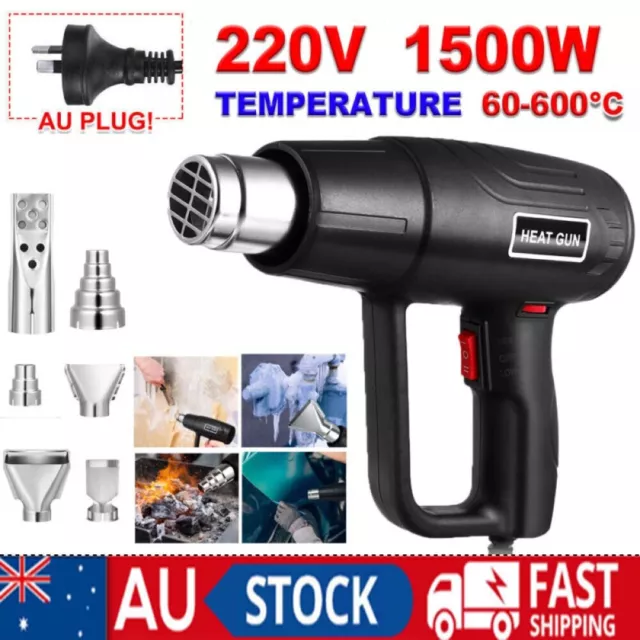 1500W Electric Heat Gun 60~600℃ Temperature Adjustable Hot Air Heating Machine