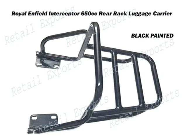 thumbnail interactive-video image 1 of Rear Luggage Rack Carrier For Royal Enfield Interceptor 650cc (2019-2024) – Black Steel 1 of 4