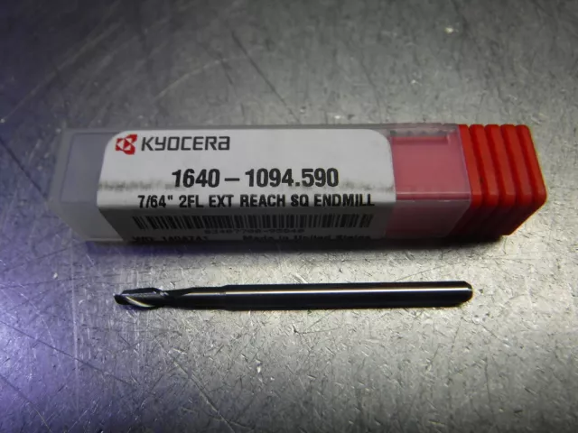 Kyocera 7/64" 2 Flute Carbide Endmill 1/8" Shank 1640-1094.590 (LOC3380)