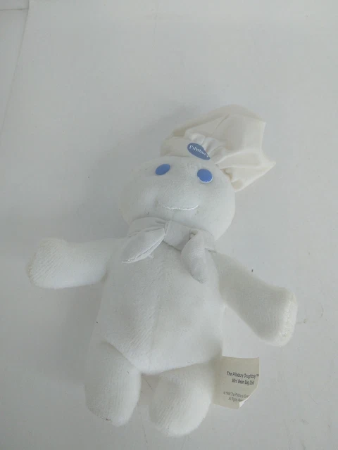 Vtg Pillsbury Doughboy Mini 6" Plush Stuffed Bean Bag Doll Toy Ad Mascot