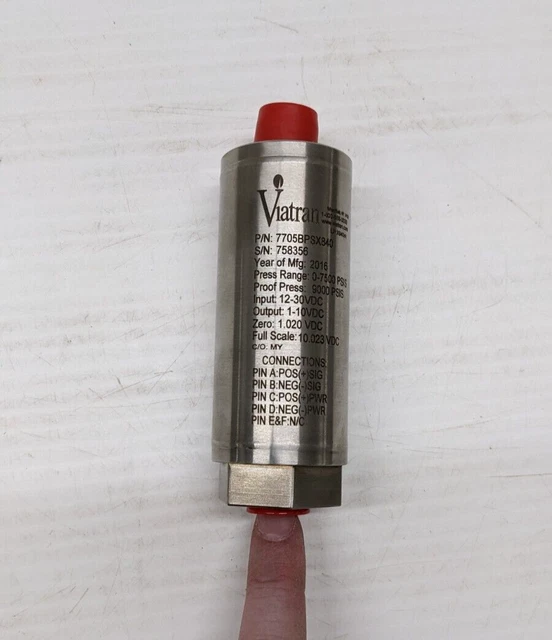 Viatran Pressure Regulator 7705BPSX840 0-7500 PSI 1 to 10 VDC