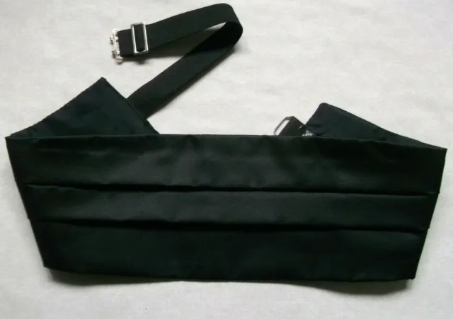 Cummerbund Broad Sash Adjustable PLEATED Classic Style BLACK by Tie Rack Mens