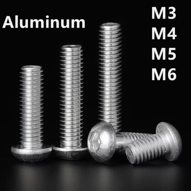 M3 M4 M5 M6 Aluminum Alloy 6061 Allen Bolt Hex Socket Button Head Screws