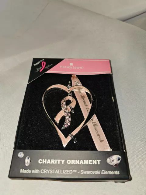 Harvy Lewis Breast Cancer Research Foundation Christmas Ornament with Swarovski