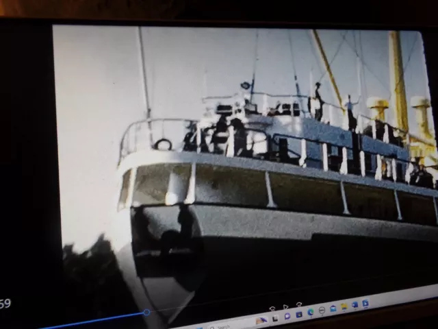 Carrete de película casera de 8 mm cerraduras de canal Weland barcos y cataratas del Niágara CA A33
