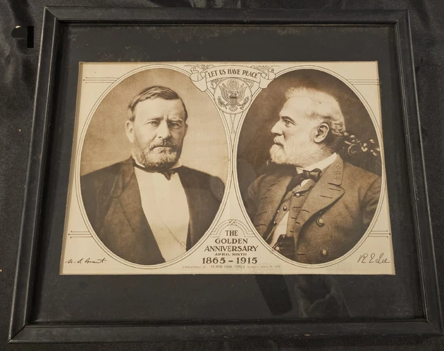 1915 NY Times Supplement Civil War Generals Grant & Lee Photogravure Original
