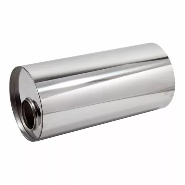 Universal 304 Stainless Steel Exhaust Silencer, Round, Centre to Offset Variants