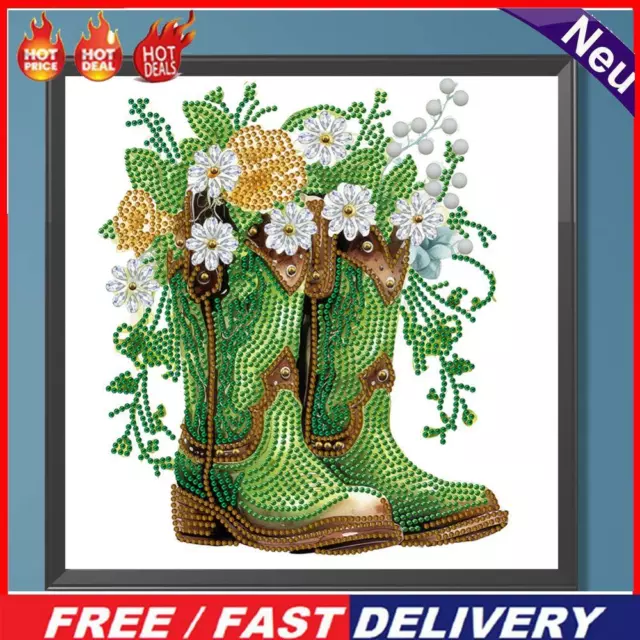 5D DIY Partial Special Shaped Drill Diamond Painting Vintage Boots Home Decor
