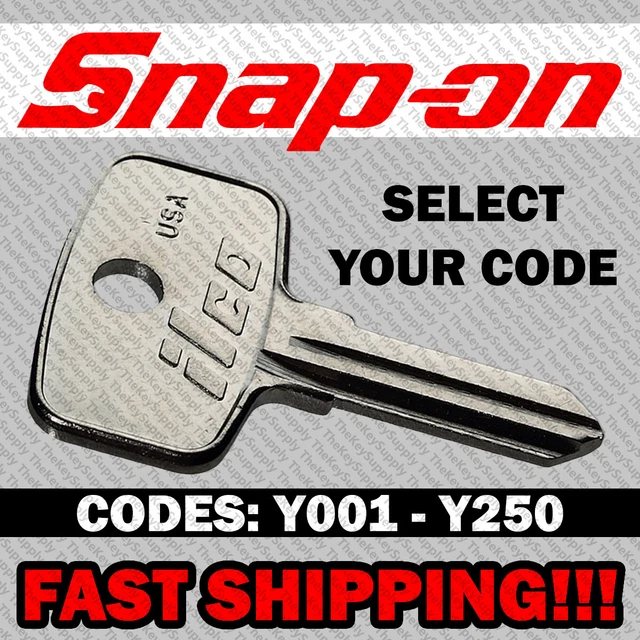 SNAP ON TOOL Box Key Replacement Cut to your Code Y001 Y250 13.95