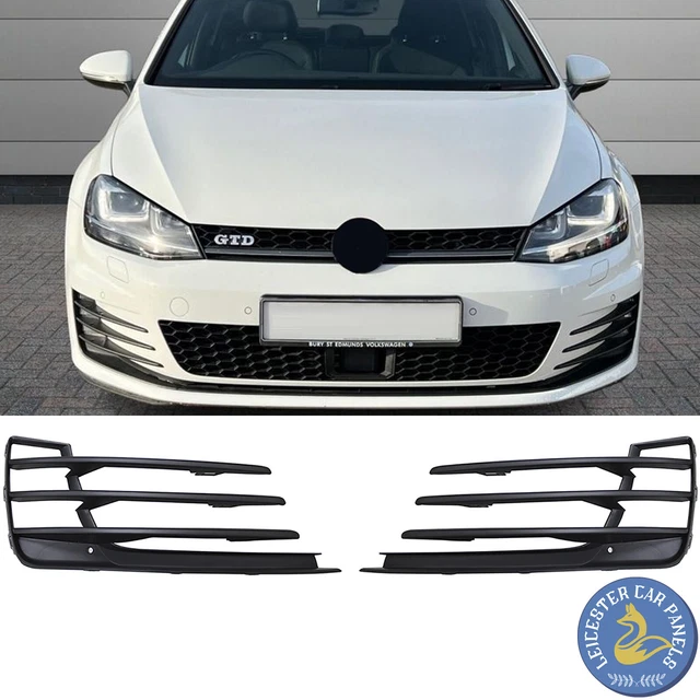 VW GOLF MK7 GTI/GTD Front Bumper Fog Grille Mat Black Pair Left & Right