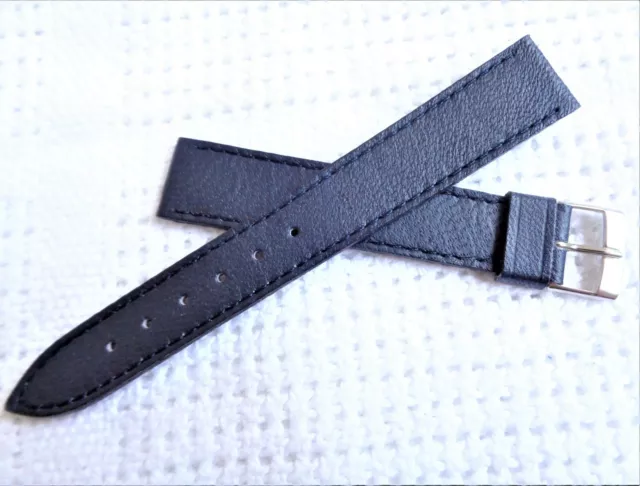 Vintage 16 mm Swiss Made New Old Stock Genuine Leather Watch Strap (Sale)