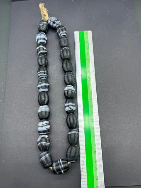 Extremely Amazing Old Ancient Sulaymaniyah Color Glass Antique Beads Strand 7
