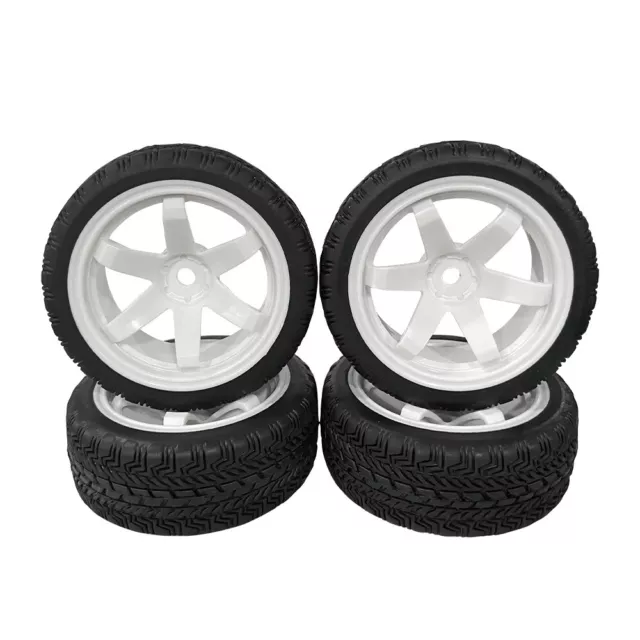 4PCS RC On Road Wheel Rims 12mm Hex and Rubber Tires 65mm for 1/10 Racing Car UK