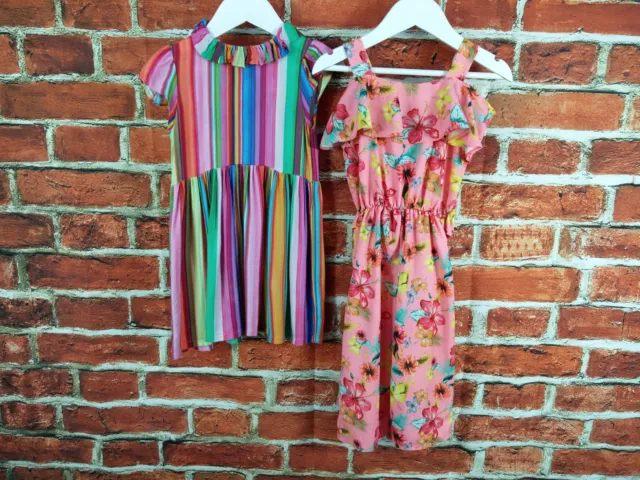 Girls Bundle 2-3 Years Next Dress Playsuit 3/4 Leg Flower Stripe Summer Sun 98Cm