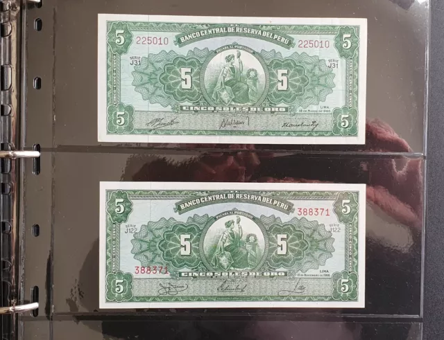 Peru Set of 2 5-5 Banknotes.(UNC)