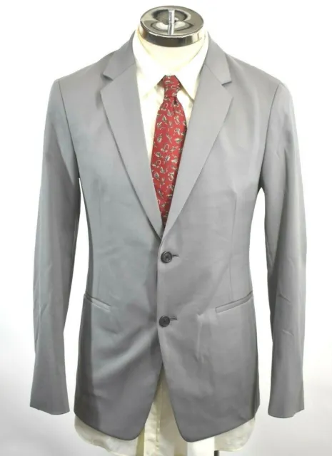 Theory Mens Gray Semi Tech Blazer Two Button Front Closure Sport Coat 40 $595