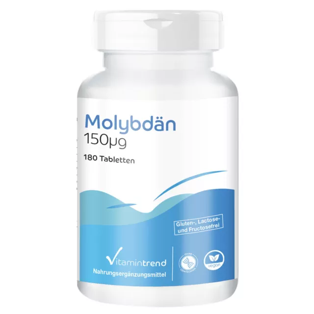 Molybdän 150 µg - 180 Tabletten - Großpackung für 1/2 Jahr, VEGAN - Vitamintrend