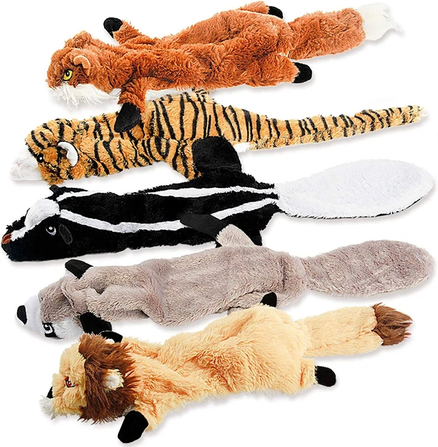 Dog Squeaky Toys, No Stuffing Plush Chew Toy for Small, Medium & Large Breed