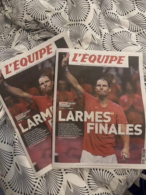 L'Equipe Du 20 Novembre 2024 : Retraite De Rafael Nadal, Larmes, Coupe Davis