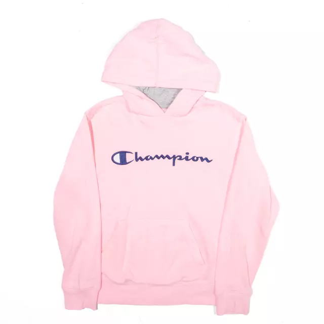 CHAMPION Girls Sports Hoodie Pink Pullover M