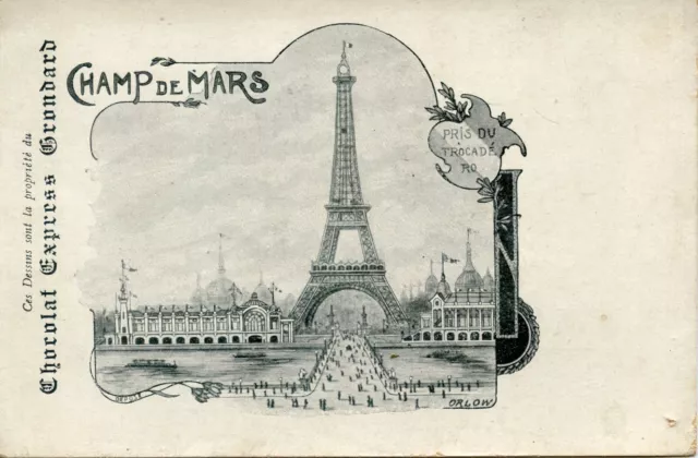 Cpa Advertising Chocolate Grondard / Paris / Le Champ De Mars La Tower Eiffel