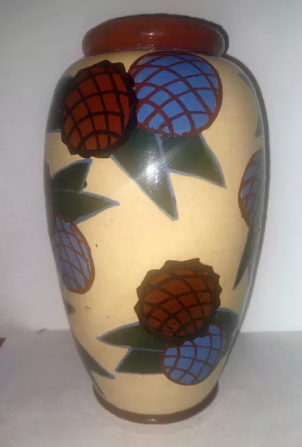 Vase Art Déco Elchinger Alsace Rare Décor Géométrique