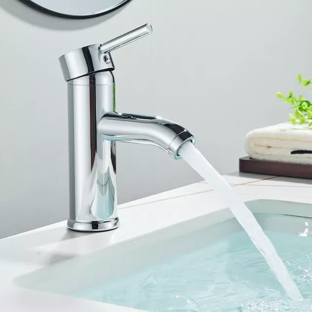 Rubinetto lavabo bagno miscelatore moderno alto cromato monocomando lavello