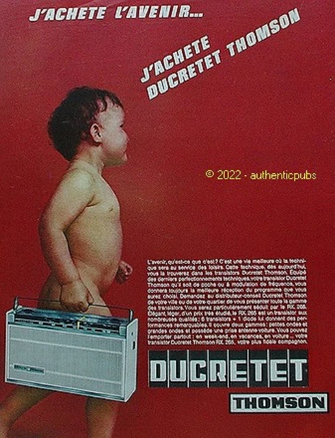 Publicite Ducretet Thomson Transistor Avenir Bebe De 1966 French Ad Pub Vintage