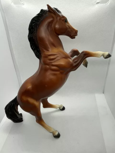 BREYER MOLDING CO. USA Plastic Toy Standing HORSE Figure BROWN/ White