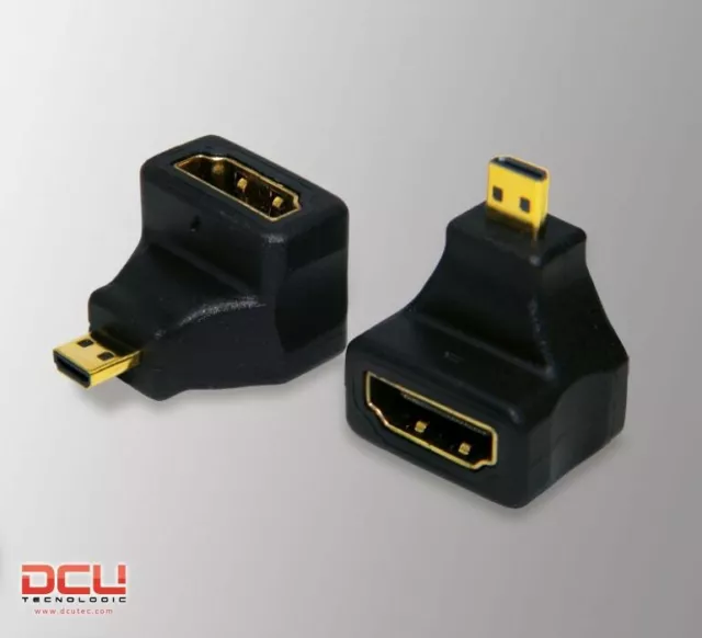 Adaptador Micro HDMI Macho a HDMI Hembra 90º