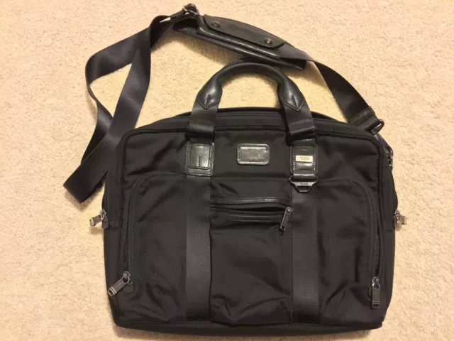 Tumi Alpha Bravo McNair Briefcase Travel Laptop Leather Messenger Bag Backpack
