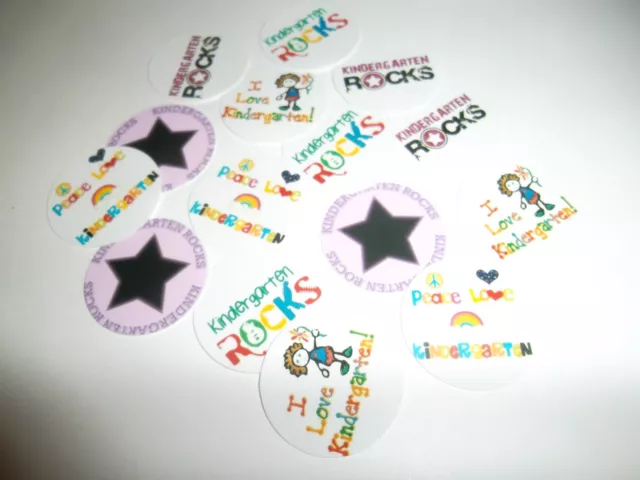 Pre Cut One Inch KINDERGARTEN ROCKS Bottle Cap Images! FREE SHIP