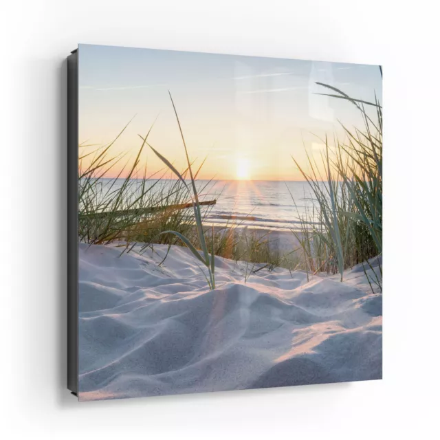 DEQORI Schlüsselkasten Glasfront 30x30 cm 'Ostsee Sonnenuntergang' Box modern