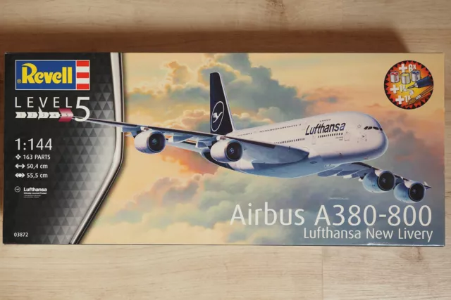 Revell 03872 Airbus A380-800 der Lufthansa Bausatz mit 163 Teilen 1:144