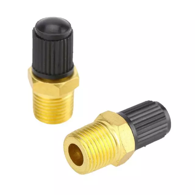 Brass Air Tank Fill Valve 1/4 Inch NPT MPT 2 Pcs for Compressor or Air Tank